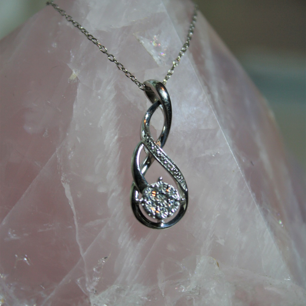 Sterling Silver And Diamond Necklace